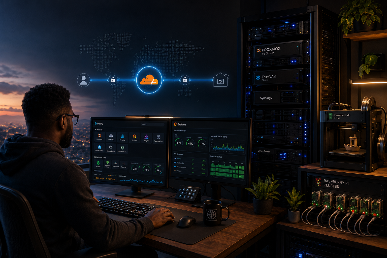 Cloudflare Tunnels Zero open ports homelab setup